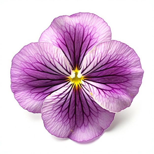 Fleur de pansy violette isolée sur fond blanc