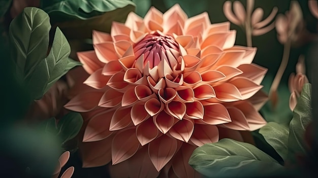 Une fleur en papier réalisée par l'artiste.