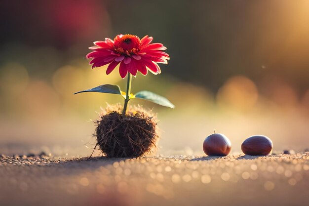 Photo une fleur pousse sur un cactus