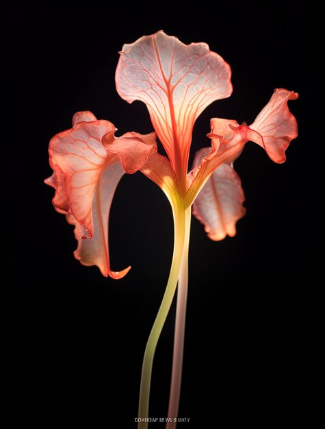 Photo une fleur qui est dans une pièce sombre