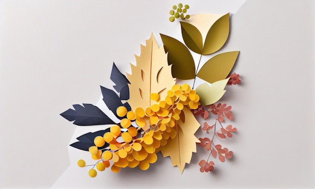 Fleur de raisin de l'Oregon en papier artisanal Générative AI