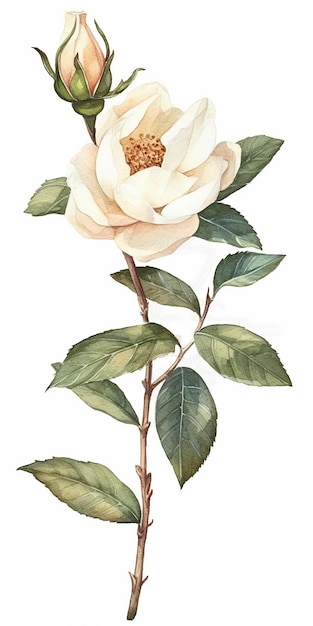 Une fleur avec une rose blanche dessus