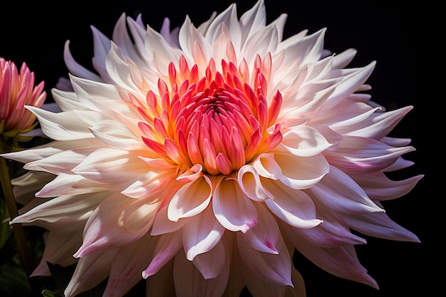 Fleur rose et blanche en macro