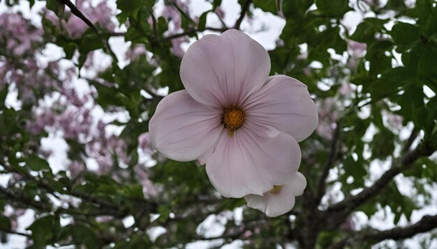 une fleur rose et blanche