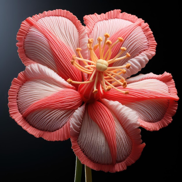 Fleur rose brodée avec des objets artisanaux traditionnels papier peint UHD