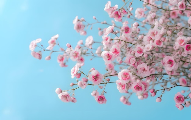 Une fleur rose dans le ciel