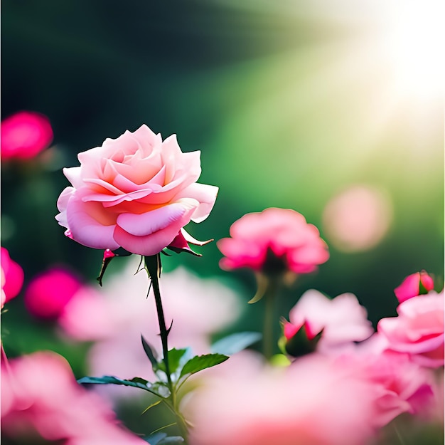 fleur rose dans le jardin