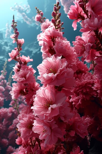 une fleur rose avec des fleurs roses au milieu de l'image