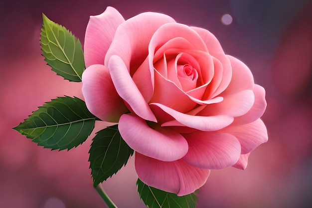 Une fleur rose sur fond rose