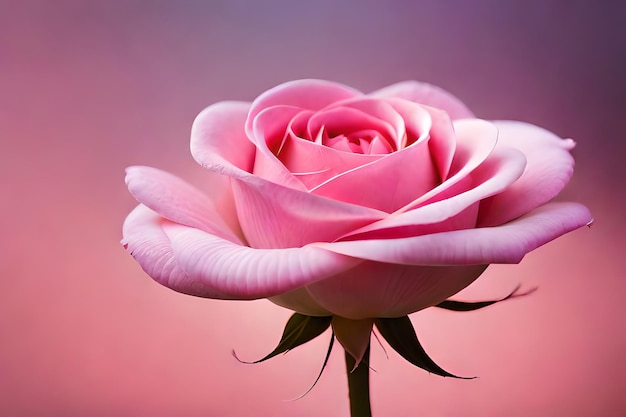 Une fleur rose avec le mot amour dessus