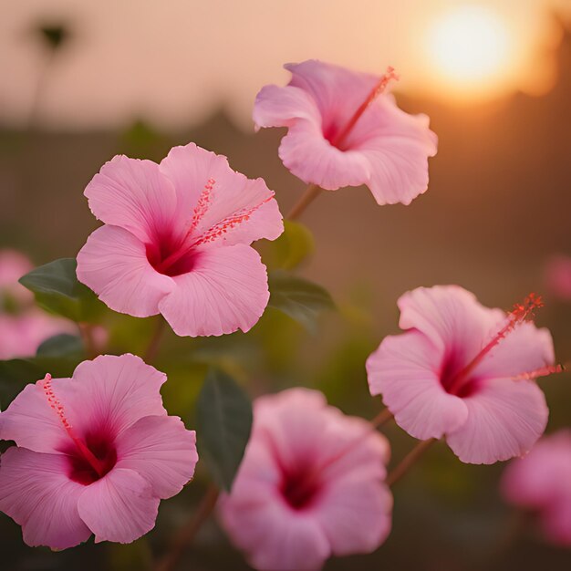 Photo une fleur rose avec le mot hibiscus dessus