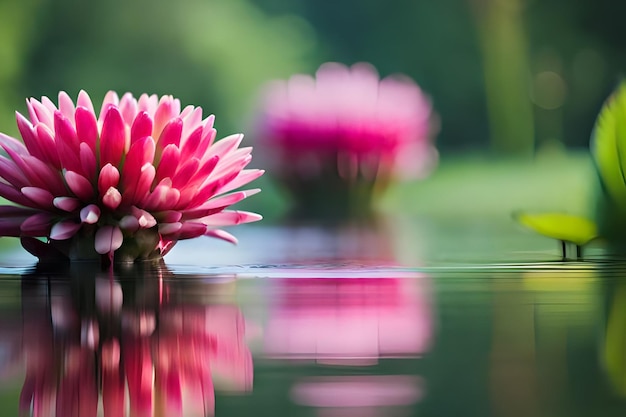 Une fleur rose avec le mot lotus dessus