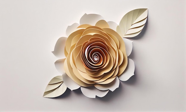 Fleur rose d'Oklahoma en papier artisanal Generative AI