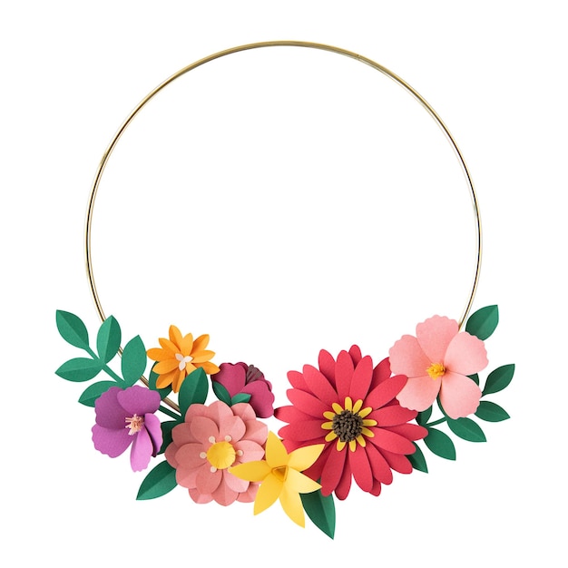 fleur rose png cadre or autocollant fond transparent