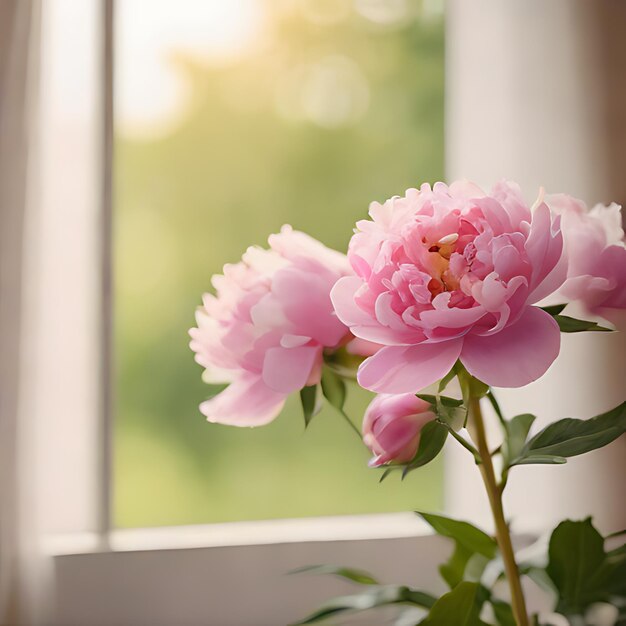 Photo une fleur rose avec des taches blanches dessus