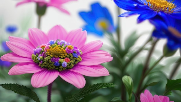 Une fleur rose et violette