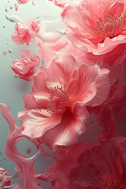 une fleur rouge et blanche avec des pétales roses