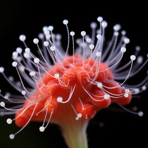 Photo fleur rouge et blanche