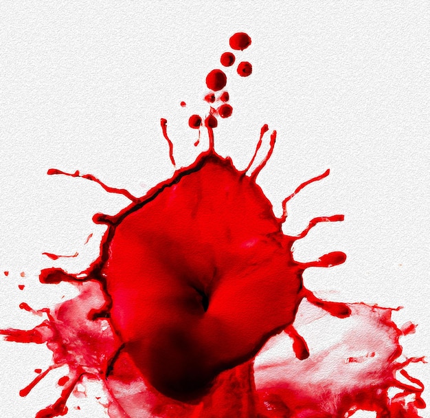 Photo une fleur rouge est éclaboussé de gouttes d'eau.