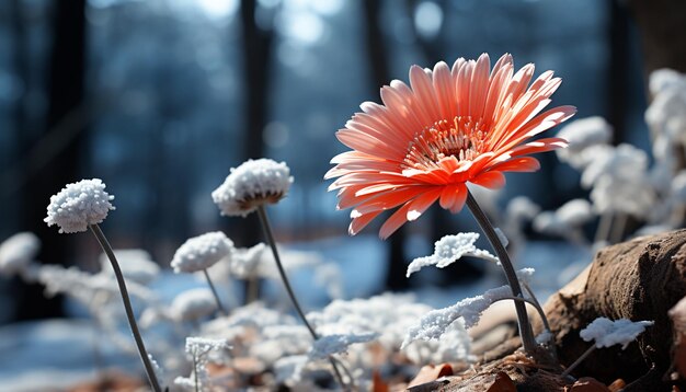 Photo une fleur sauvage vibrante fleurit dans la prairie pendant l'été, générée par l'intelligence artificielle