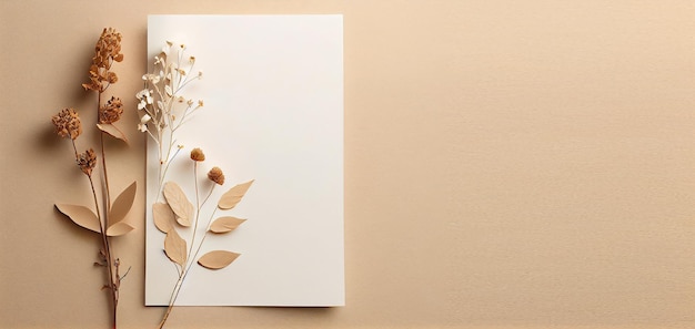 Photo fleur sèche beige avec une lettre blanche