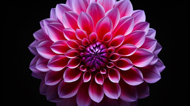 Une fleur surréaliste de chrome foncé rose et violet dahlia ma