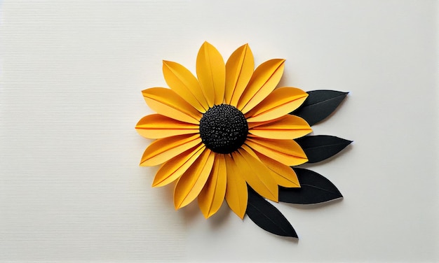 Fleur de Susan aux yeux noirs en papier artisanal Generative AI
