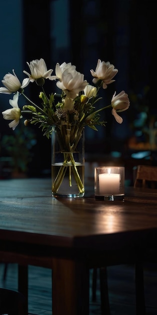 Une fleur sur la table.