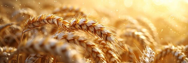 Fleur de tournesol oreilles champ de blé bannière d'été image pour le site web arrière-plan