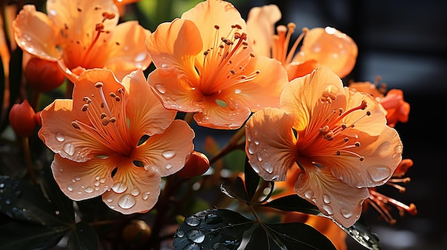 Fleur de tulipe africaine gros plan de fleurs d'oranger