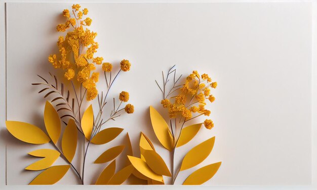 Fleur de verge d'or en papier artisanal Générative AI