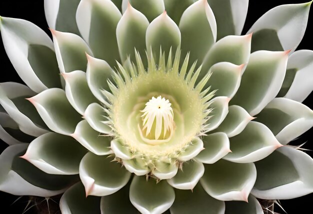 une fleur verte avec un centre blanc qui dit danum