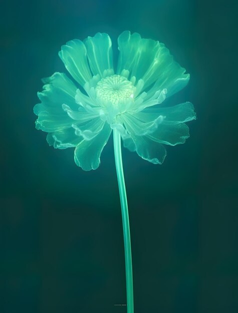 Photo une fleur verte avec une tige bleu-vert