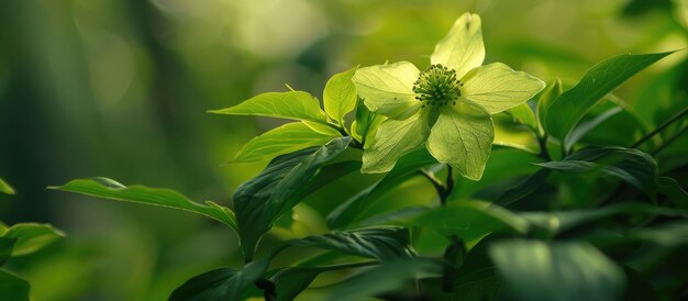 Photo une fleur verte