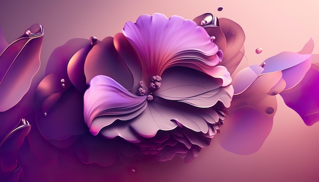 Fleur violette abstraite moderne basckground Illustration créative Ai Générer