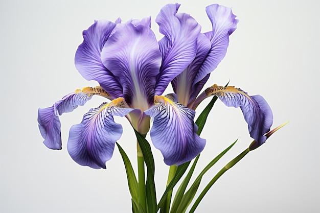 Photo une fleur violette est dans un vase sur une table