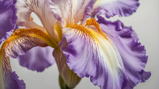 une fleur violette et jaune avec un centre jaune