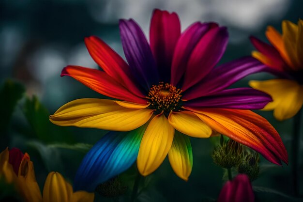 Photo une fleur violette avec le mot sauvage en arrière-plan