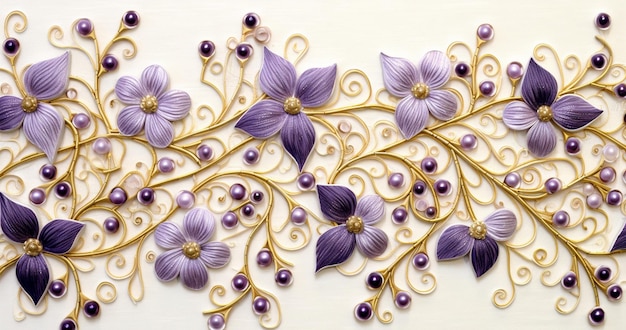 Une fleur violette avec des perles violettes est un bel ajout à votre maison.