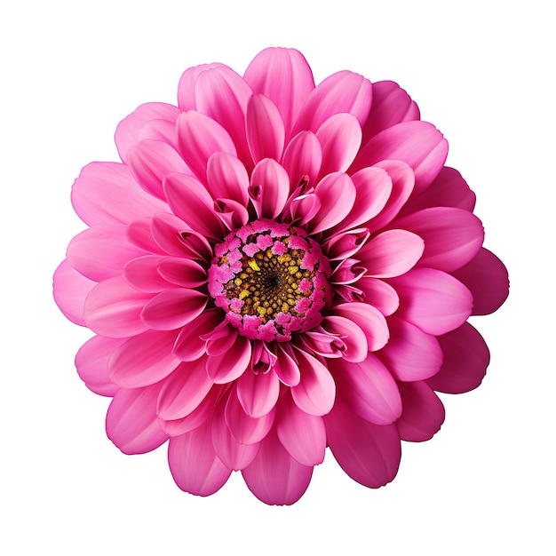 Fleur de zinnia isolée sur fond blanc