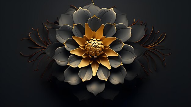 Fleurs 3D élégantes sur fond sombre