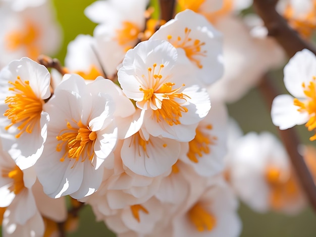 Photo des fleurs d'abricot au printemps à l'arrière-plan floral de la génération ai
