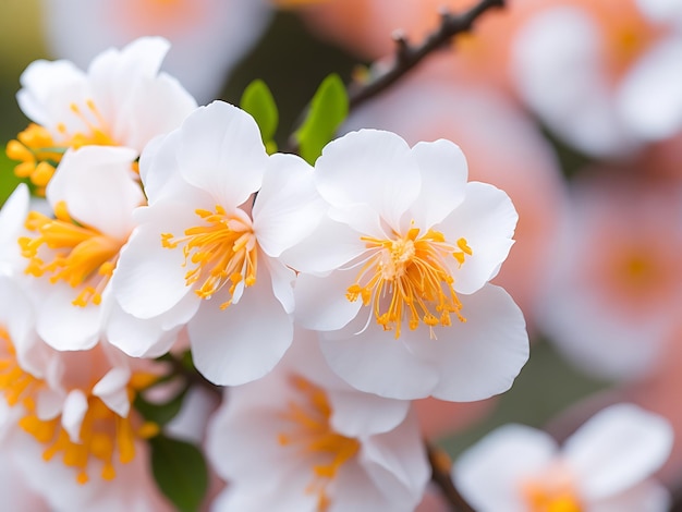 Photo des fleurs d'abricot au printemps à l'arrière-plan floral de la génération ai