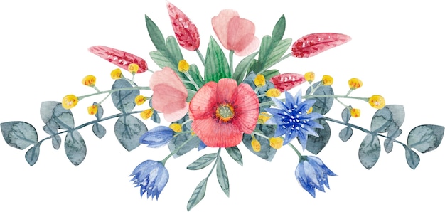 Fleurs aquarelle floral clip art Parfaitement pour l'impression de conception sur les cartes d'invitation art mural