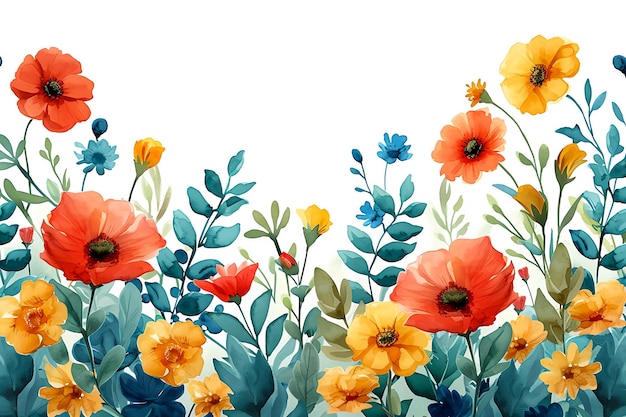 Les fleurs à l'aquarelle Une illustration botanique vibrante pour un décor élégant