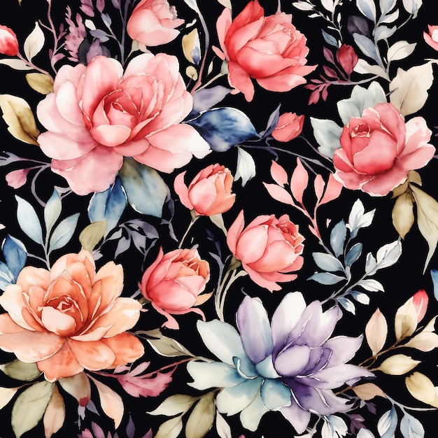 fleurs à l'aquarelle motifs sans couture