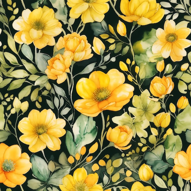 fleurs à l'aquarelle motifs sans couture