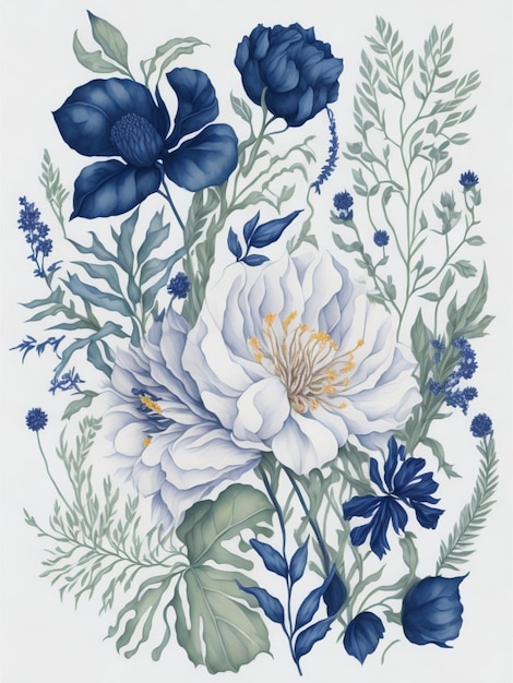 Fleurs à l&#39;aquarelle sans illustration