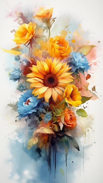 Des fleurs à l'aquarelle