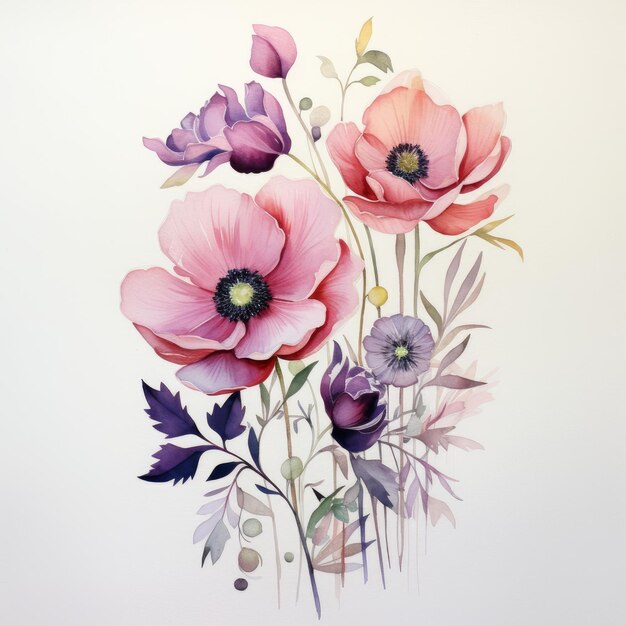 Des fleurs à l'aquarelle